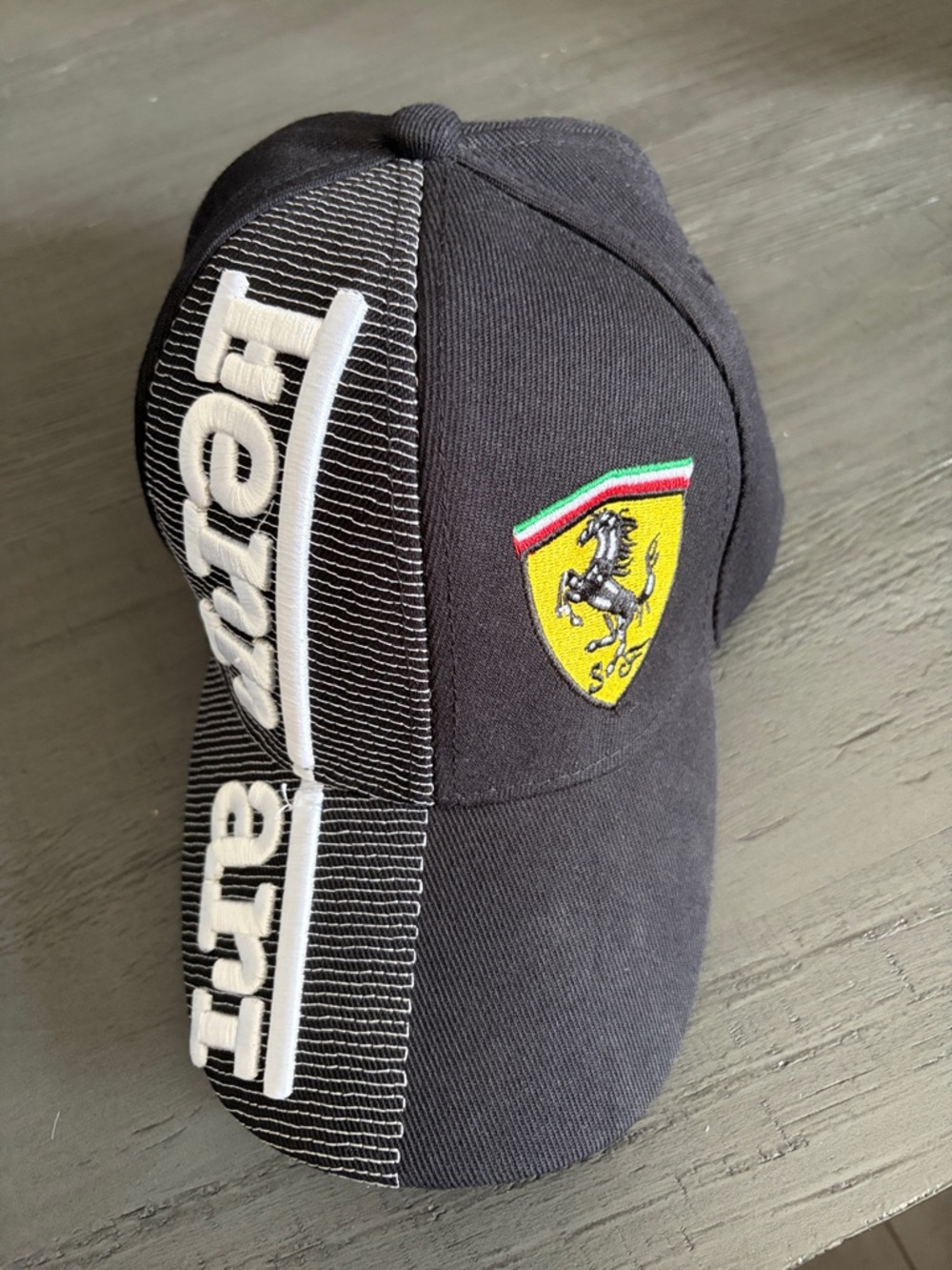 Ferrari Black Cap with Yellow Shield and White Script
